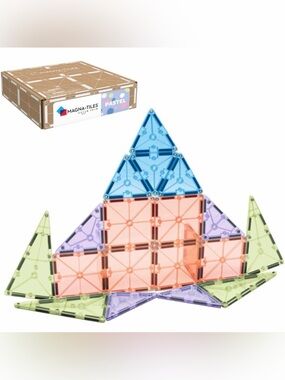 New Box 20 Pc Magna-Tiles Pastel Color Shop Magnetic Construction Set